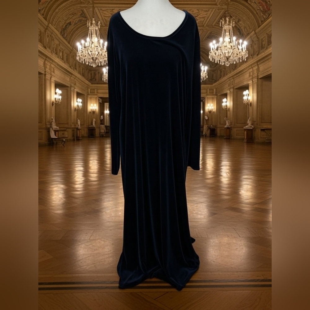 Soft Surroundings Midnight Blue Long Sleeve Dress